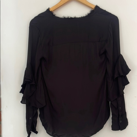 club monaco Black Ruffled Blouse top - Picture 2 of 8